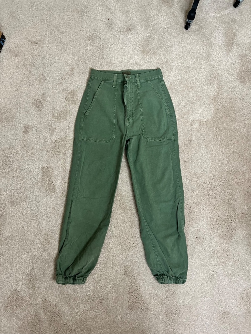 MOTHER Olive Green Denim Joggers Size 28